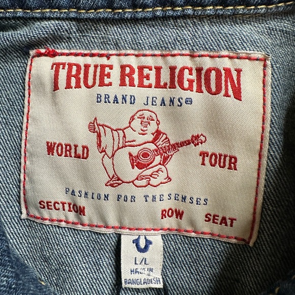 True Religion Mens Classic Denim Trucker Jacket Size‎ Large Chief Keef Sematary - Picture 12 of 16